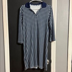 Draper James Lands’ End Checked Stretch Casual Mini Dress Size: M (10/12)